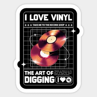 VINYL  - The Art Of Digging (White) Sticker